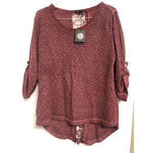 NWT Mauve Pink Sweater XL Cardigan Long Sleeves